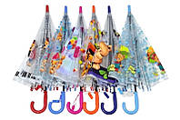 Зонт- трость детский прозрачный с мишками 937110, на 3-6 лет, полуавтомат 272
