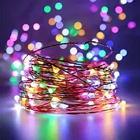 Світлодіодна гірлянда нитка на батарейках 5 м 50 Led мультик, Гірлянда на батарейках «Краплі роси» мультик LED