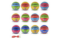 Мяч баскетбольный E02904 (BB0102) №7 580 грамм, MIX 12 цветов