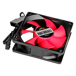 Вентилятор Freme (FRF80HB3) 80x80x25 мм, 3pin + molex black + червоний