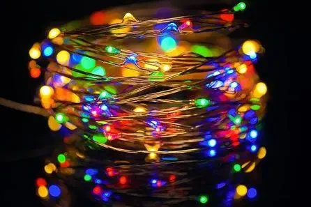 Світлодіодна гірлянда нитка Роса на батарейках 10 м мультик, Гірлянда роса 100 Led 10 м