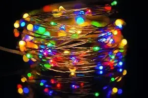 Світлодіодна гірлянда нитка Роса на батарейках 10 м мультик, Гірлянда роса 100 Led 10 м, фото 1