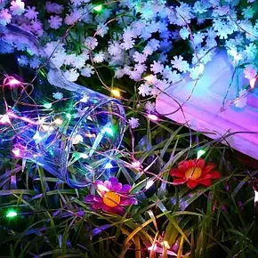 Світлодіодна гірлянда нитка Роса на батарейках 10 м мультик, Гірлянда роса 100 Led 10 м, фото 2