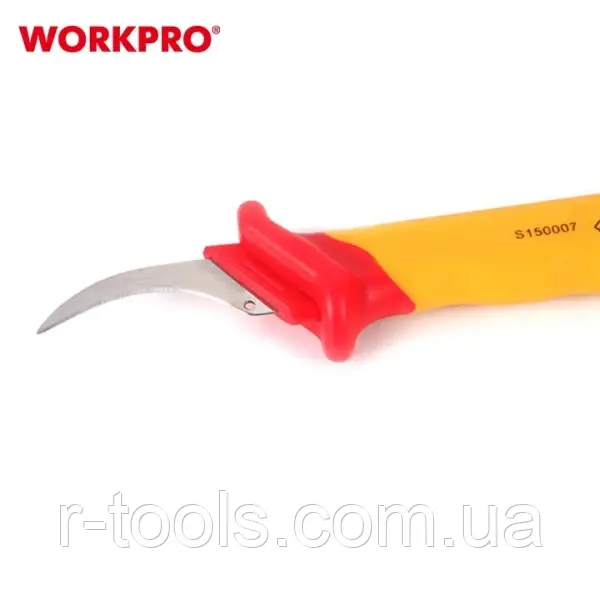 Ніж для зняття ізоляції (напівкруглий) діелектричний 50x180 мм EN/IEC 60900 10000V PRO PLUS WORKPRO WP344005
