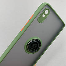 Чохол для Xiaomi Redmi 9A чохол з кільцем підставкою на телефон сяомі редмі 9а зелений t8b, фото 5