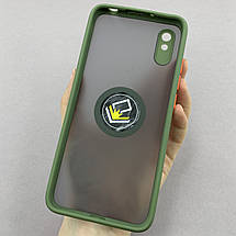 Чохол для Xiaomi Redmi 9A чохол з кільцем підставкою на телефон сяомі редмі 9а зелений t8b, фото 4