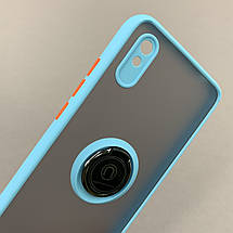 Чохол для Xiaomi Redmi 9A чохол з кільцем підставкою на телефон сяомі редмі 9а бірюзовий t8b, фото 5