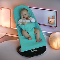 Крісло гойдалка для новонароджених BABY Balance Soft від SBT Group синє в клітинку/бавовна (BBS-13-00)