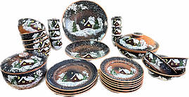 Набір глиняного посуду Зима Керамклуб на Святий Вечір 6 персон