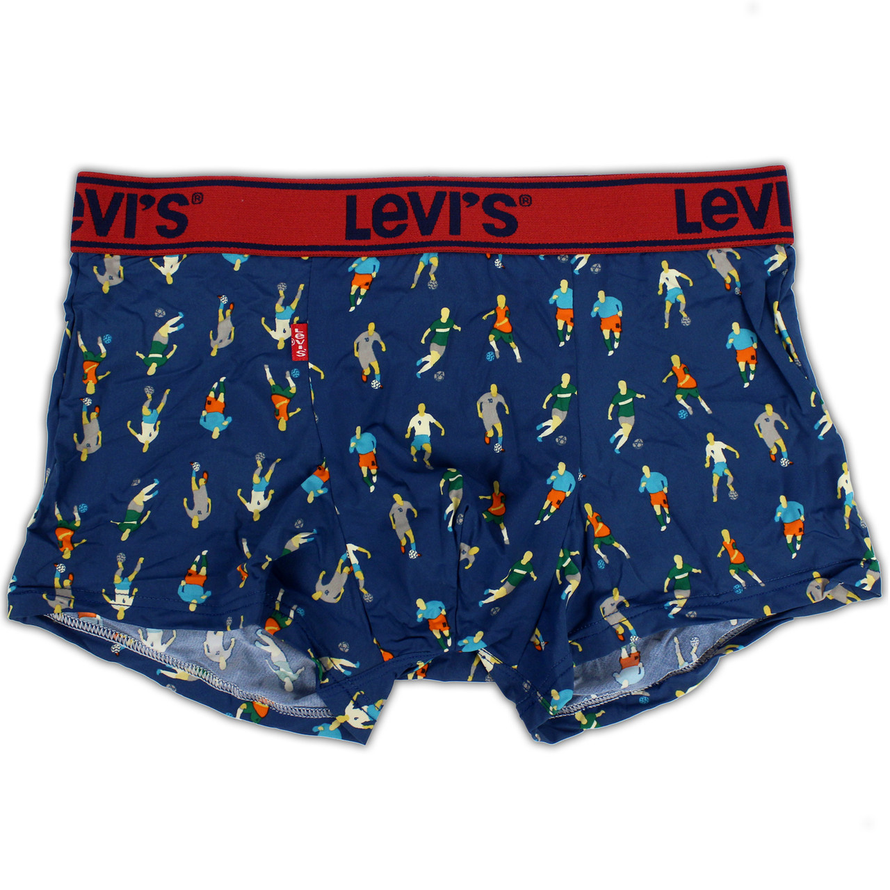 Чоловічі труси Levis, приємний гладкий матеріал, колір синій із футболістами, різні розміри, фото 1