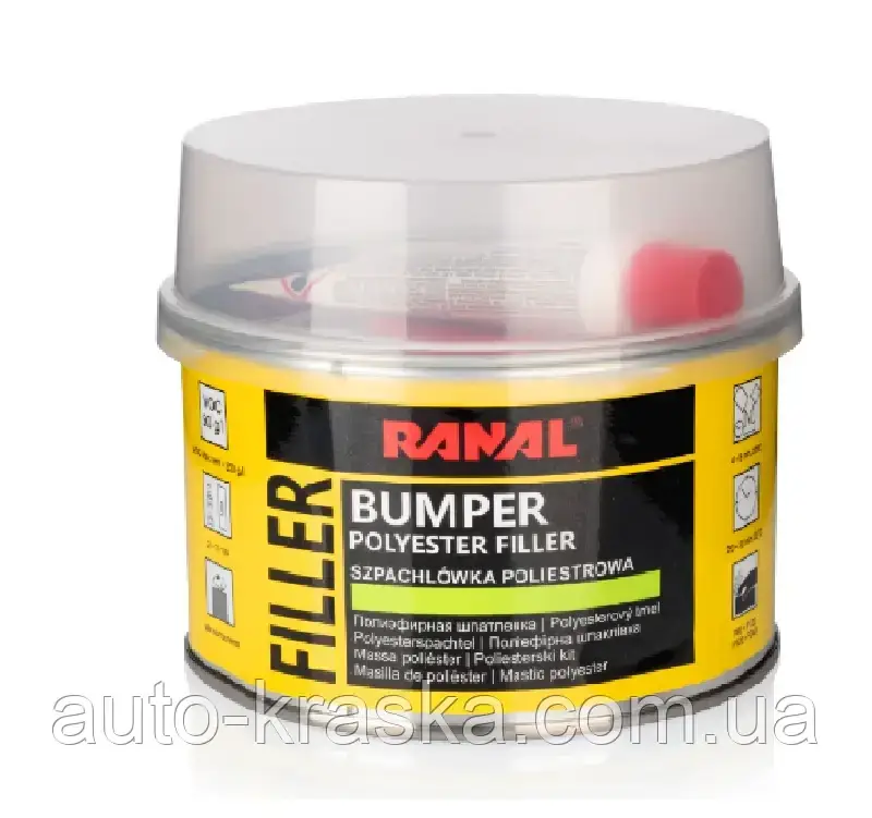 Шпаклівка RANAL для бамперів BUMPER 0.5 кг.