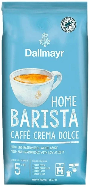 Кофе в зернах Dallmayr Home Barista Caffe Crema Dolce 1кг мягкое с ореховым ароматом кофе