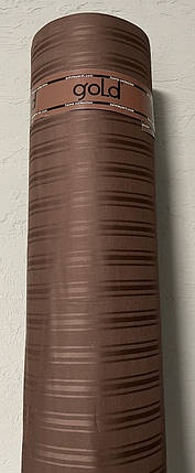 Однотонний коричневий Страйп-сатин мультисмужка 220 см рулон (50 м) темна щільна бавовняна тканина для постільної білизни, фото 3