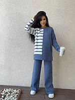 Женский стильный костюм Дейзи удлиненная кофта оверсайз и свободные брюки Kbmt108