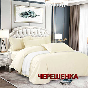 Страйп-сатин однотонний бежевий мультисмужка 100% бавовна, щільна тканина 220 см для постільної білизни, у рулоні 50 м, фото 1