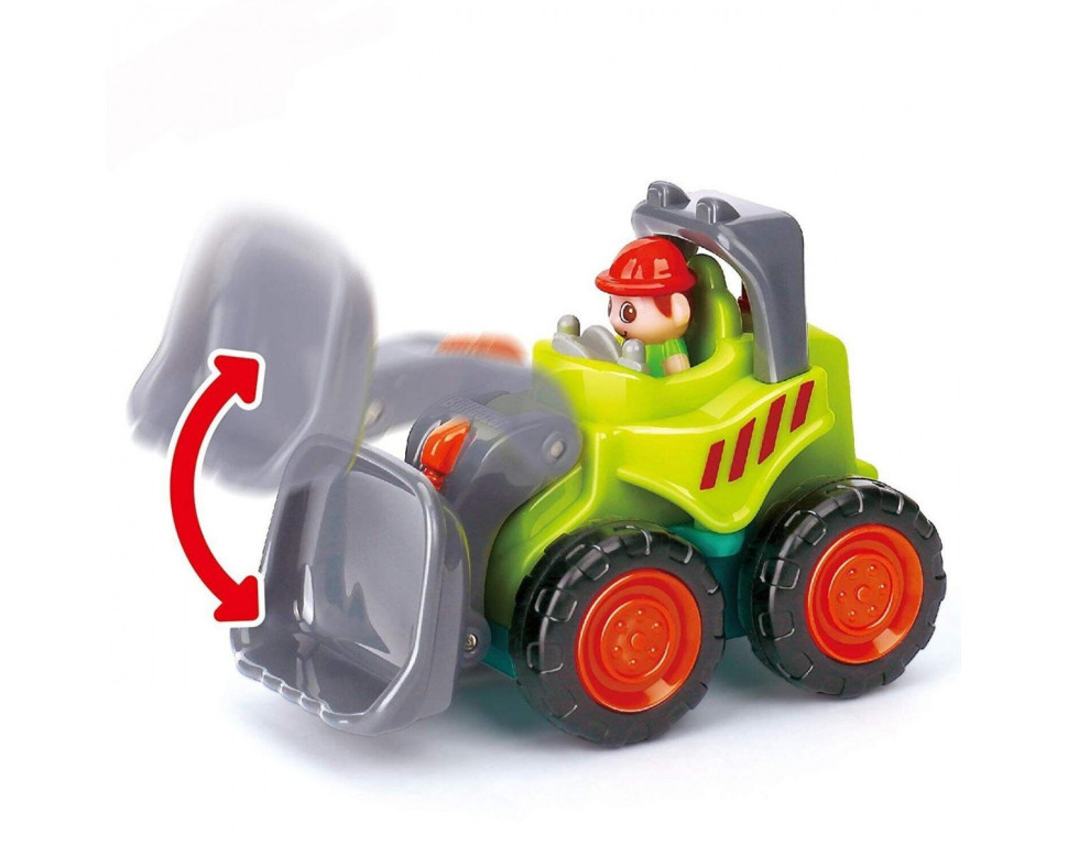 Дитяча іграшкова машинка Hola Бульдозер Будтехніка 7 см рухомі деталі пластик Різнокольоровий (3116B-2-RT)