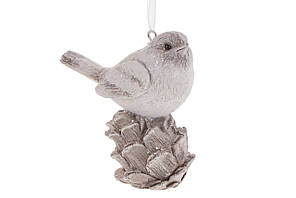 Декоративна підвісна фігурка "Пташка на шишці" вінтаж 7.5 см   K07-404