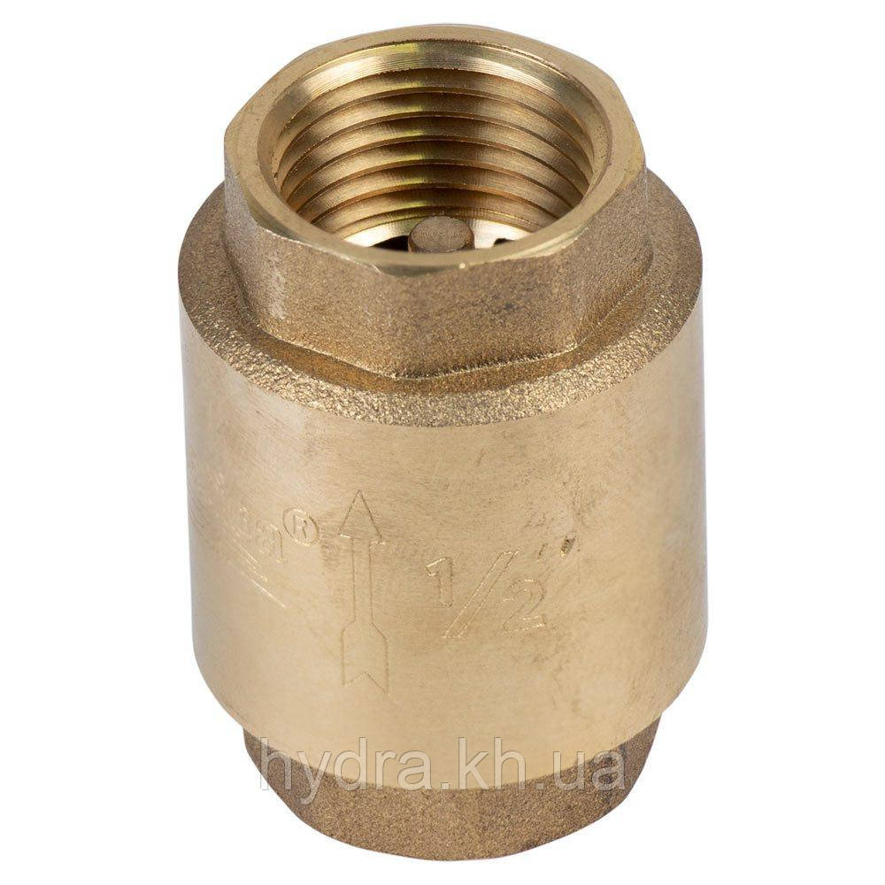 Клапан зворотний F1/2"×F1/2" (латунь) euro 130 г AQUATICA (779650)