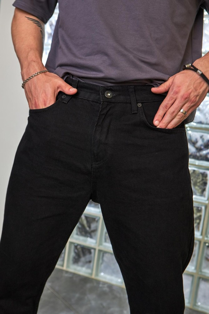 Мужские классические джинсы черныее удобные повседневные свободные джинсы хорошего качества LOV 33 - фото 3 - id-p2032965028