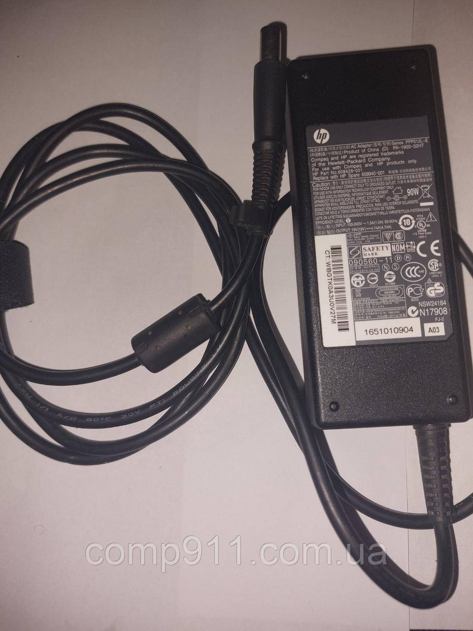 Характеристики Блока живлення для ноутбука HP 19 V, 4.74 A, 90 W, 7.4*5.0 + PIN OEM HP PPP012L-E