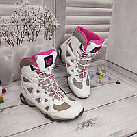 Дитячі підліткові зимові термо черевики на мембрані на дівчинку B&GTermo білі розмір 36