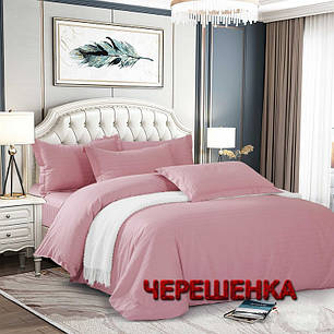 Рожевий Страйп-сатин однотонний мультисмужка 100% бавовна 220 см, рулон (50 м), натуральна щільна тканина для постільної білизни, фото 1