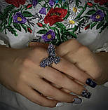 Срібна каблучка "Сова" чернена — символ мудрості та сили в кожному русі, фото 2