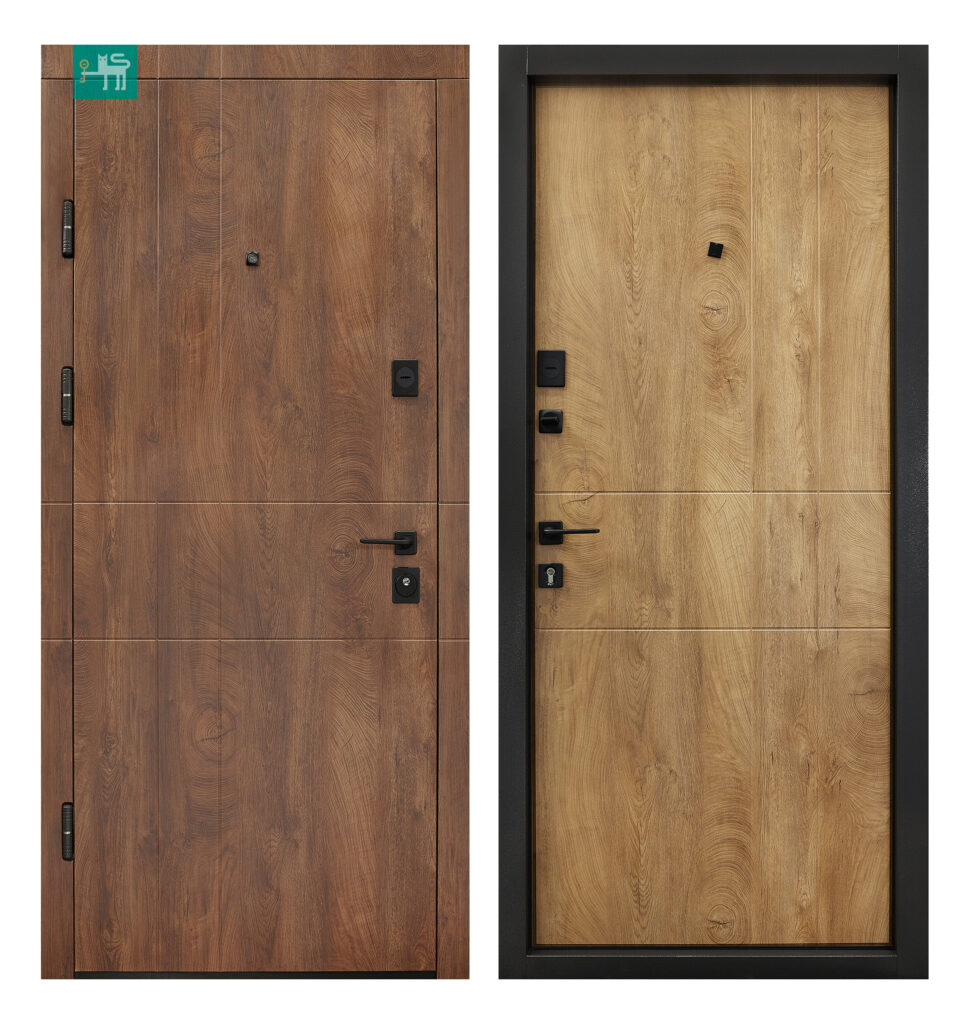 Вхідні двері модель ПК - 185 Vinorit Q спил коньячний\медовий