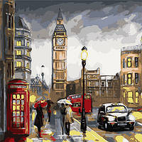 Набор для росписи по номерам. арт. KHO3599 (1шт) "Дождливый Лондон" 50х50см