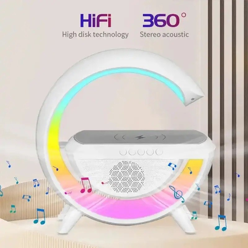 Велика розумна лампа з бездротовою зарядкою BT2301 RGB гугл лампа | G лампа світлодіодна