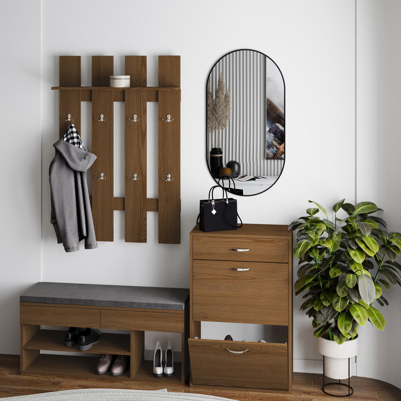 Тумба для взуття 920х600х320 Дуб Родос, фото 1