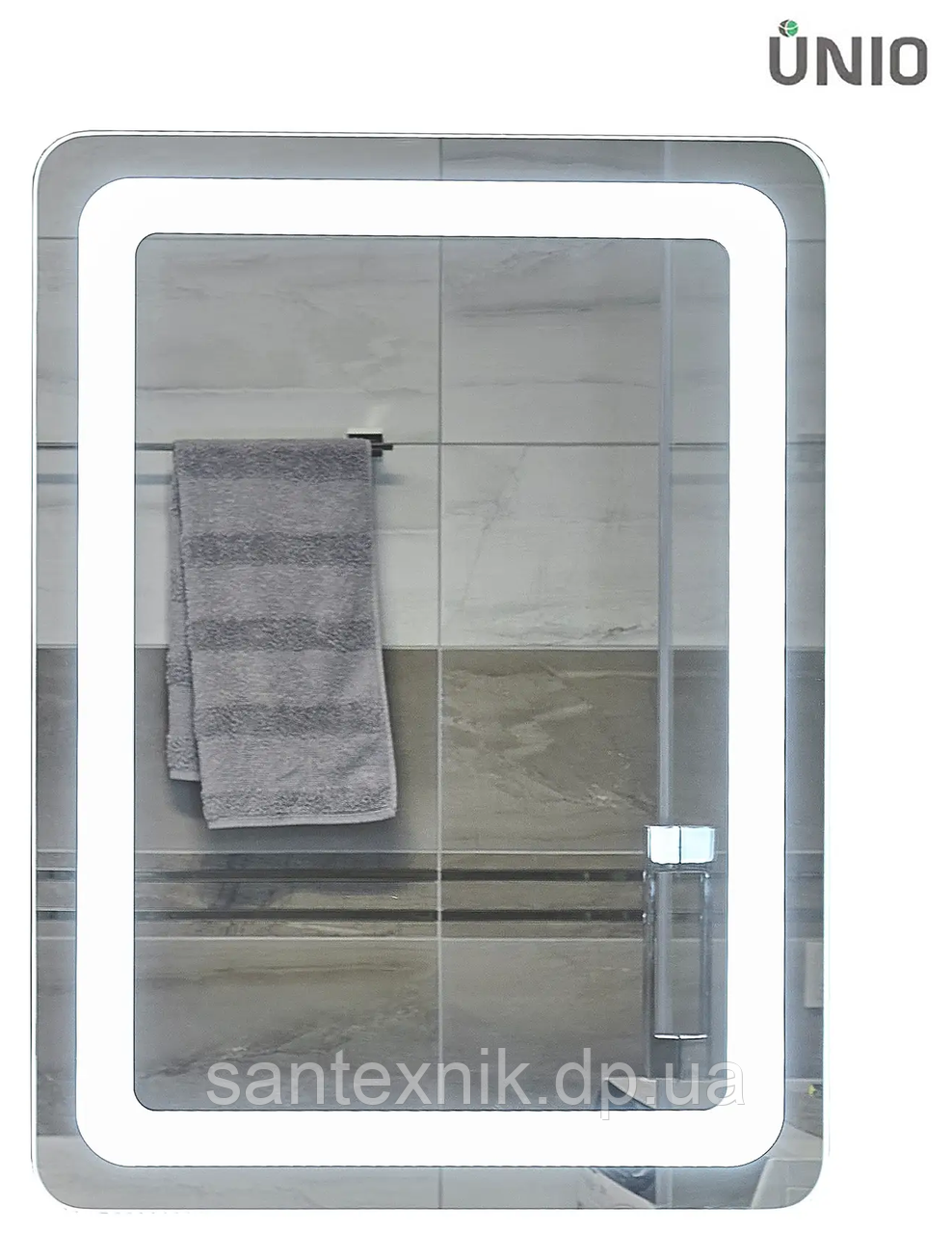 Дзеркало UNIO MRR-04 SQR-RA-H 600 x 800 mm LED FL (з підігрівом та підсвіткою)