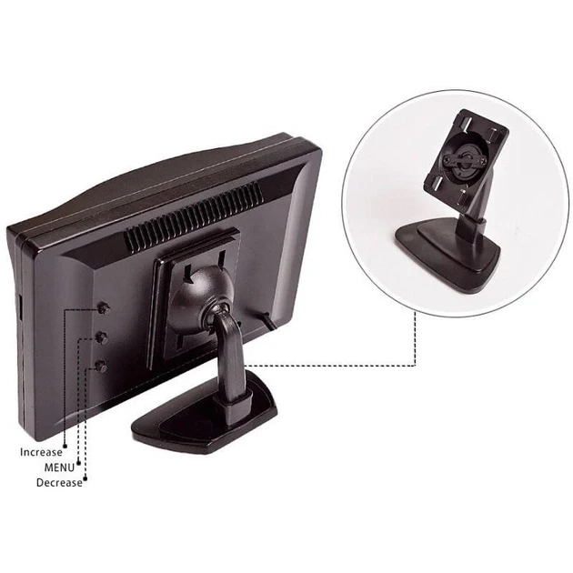 Автомобильный монитор для камеры заднего вида Podofo XSP-04 на стойке - фото 7 - id-p2032992715