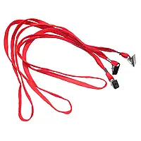 Шнурки для бейджей D002 A красные, уп/50 шт.