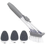 Щітка з дозатором для миття посуду Automatic Decontamination Wok Brush багатофункціональна з насадками, фото 7