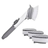 Щітка з дозатором для миття посуду Automatic Decontamination Wok Brush багатофункціональна з насадками, фото 9