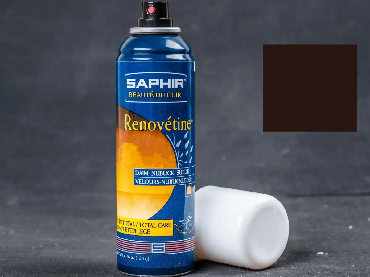 Аерозоль-фарба для замші Saphir Renovetine 200 мл колір сливовий, фото 1