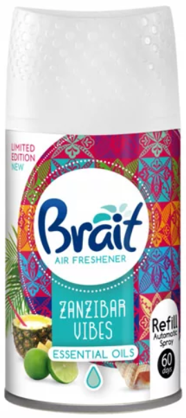 Змінний балон до автоматичного освіжувача Brait "Zanzibar Vibes" (250мл.)