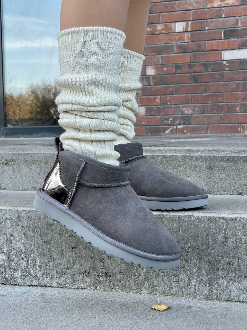 Уггі жіночі зимові сірі UGG Ultra Mini Gray Lacquer (10097)