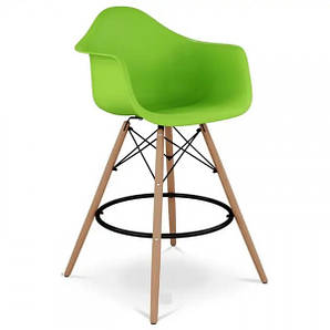 Стілець барний Тауер Eames, пластик, дерево, всі кольори Зелений
