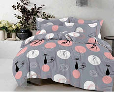 Полуторний комплект постільної білизни із Бязі Голд "Гламурна кішка"