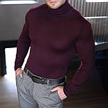 Чоловічий гольф-светр теплий з підворотом горла чорний Туреччина. Живе фото, фото 8