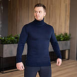 Чоловічий гольф-светр теплий з підворотом горла чорний Туреччина. Живе фото, фото 9