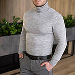 Чоловічий гольф-светр теплий з підворотом горла чорний Туреччина. Живе фото, фото 10