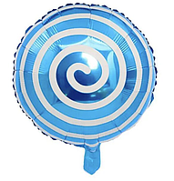 Фольгированный Шар круглый Карамелька , размер 45см , цвет синий