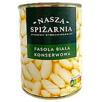 Квасоля біла консервована Наша Спізарніа Nasza Spizarnia 240/400g 12шт/ящ (Код: 00-00015537)