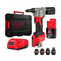 Аккумуляторний заклепочник MILWAUKEE M12 BPRT-201X діаметр закл. 2,4-4,8мм 4933464405