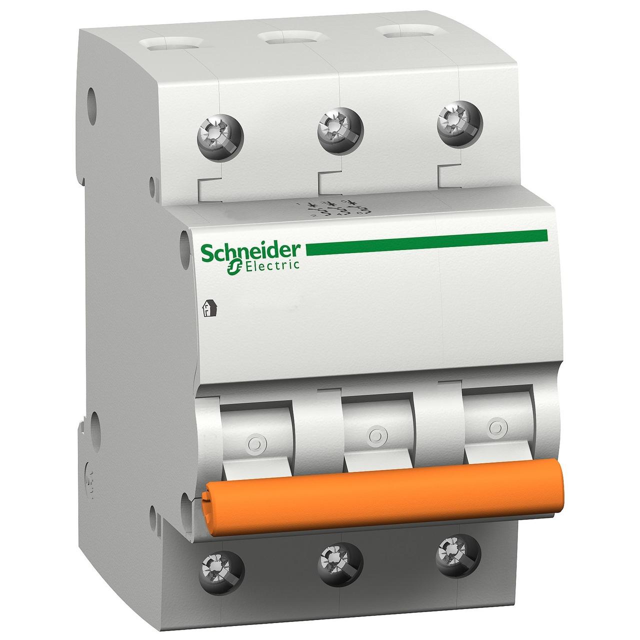 Автоматичний вимикач Schneider Electric серія Домовик ВА63 3P 6A тип С