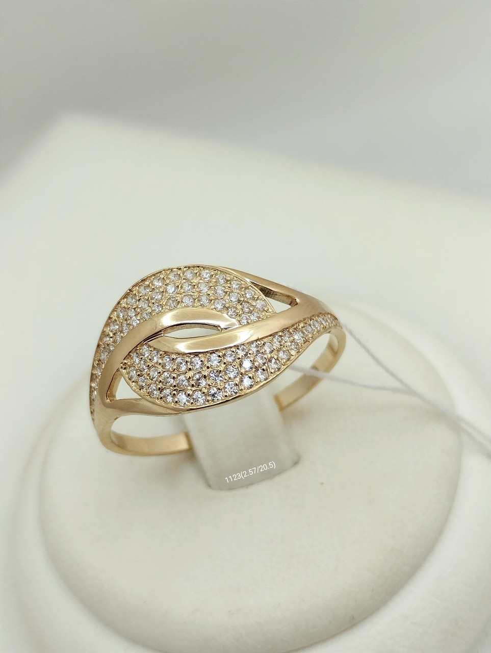 Золоте кільце з цирконієм 59-Gold