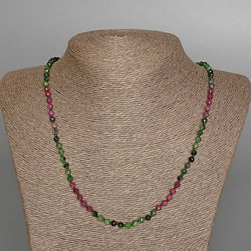 Намисто Цоїзит натуральний камінь гранована кулька d-4мм+- L-51см+-